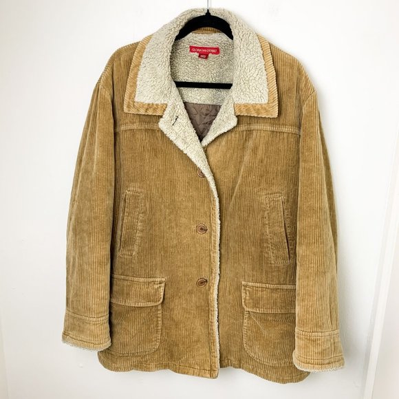 Vintage Gloria Vanderbilt tan corduroy sherpa collar quilted liner coat 2X - Picture 10 of 10